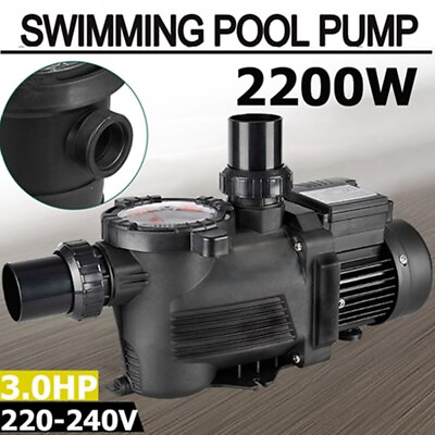 #ad 3HP Swimming Pool Water Pump Above Ground Motor Strainer Efficient