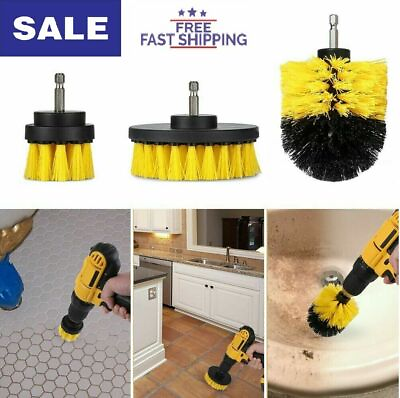 Power Scrubber Drill Brushes Set Car Wash Cleaner Spin Tub Shower Wall Brush Kit
