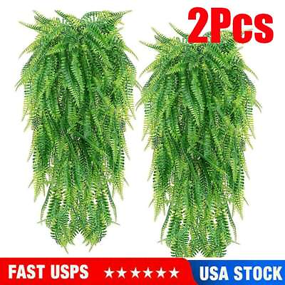 #ad 2 * Artificial Hanging Plants Vines Fake Ivy Ferns Outdoor Wedding Garland Decor