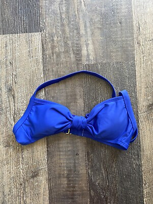 #ad Xhileration Bikini Bathing Suit Swim Swimming Small S Solid Blue Criss Cross