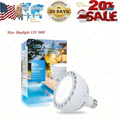 #ad LED Pool Lightamp;for Inground Pool 12V 50W 5000LM Daylight White Swimming Pool LE