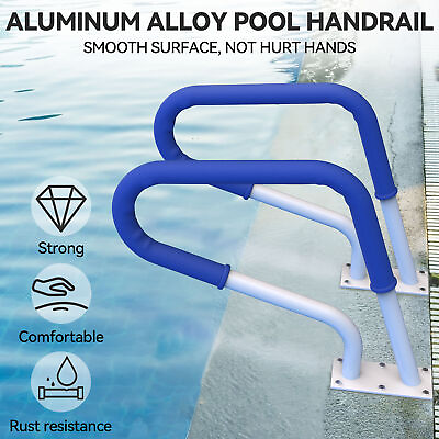 #ad #ad 30x22quot; Pool Handrail Swimming Pool Stair Rail Alumi Alloy Pool Railing W Base