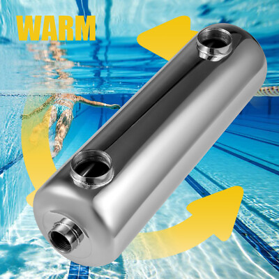 Pool Heat Exchanger Stainless Tube Heat Exchanger for Spa Swimming 1quot; 1 1 2quot;FPT