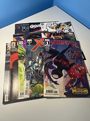 #ad DC And Marvel Comic Book Lot 11 Comic Books Spider Verse X men Harley Quinn
