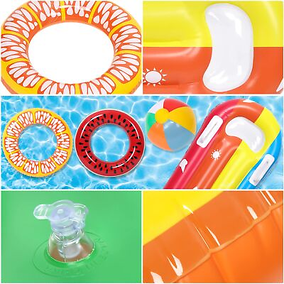 #ad #ad 4 Pcs Pool Floats Inflatable Swimming Rings Fruit Pool Float Beach Ball Summer
