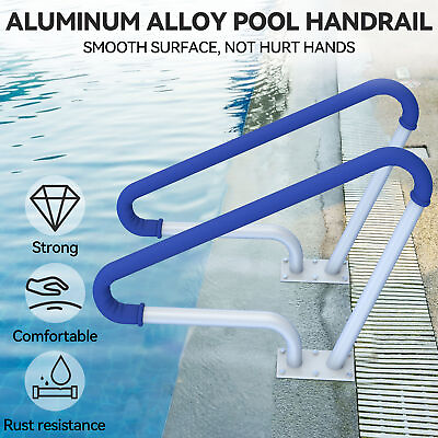 #ad #ad 48x36quot; Pool Handrail Swimming Pool Stair Rail Alumi Alloy Pool Railing W Base