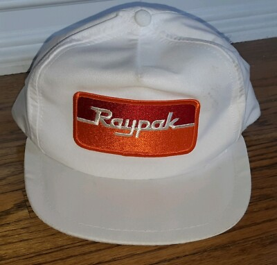 OLD Raypak Swimming Pool Heater Baseball Hat Cap WHITE SNAPBACK w patch PROMO
