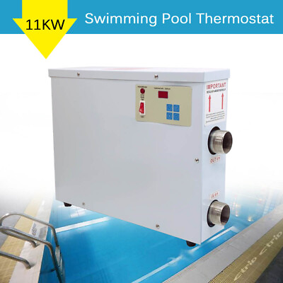 #ad Electric Swimming Pool Heater SPA Water Bath Hot Tub Thermostat Heater 11KW 220V
