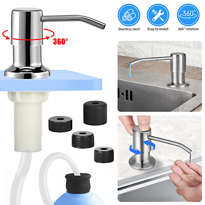 Brass Brushed Nickel Soap Dispenser 47quot;Extension Tube Kit for Kitchen Sink Pump