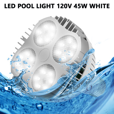 RGB LED White Color Underwater Swimming Inground Pool Light Bulb 6000K 45W 120V