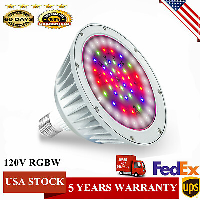 #ad LED Inground Swimming Pool Light Color Change Bulb 12V 120V RGBW Waterproof IP65