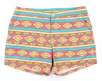 #ad #ad Chubbies Swim Trunks Men#x27;s 38 Multicolor Tribal Pattern Lined Snap Button