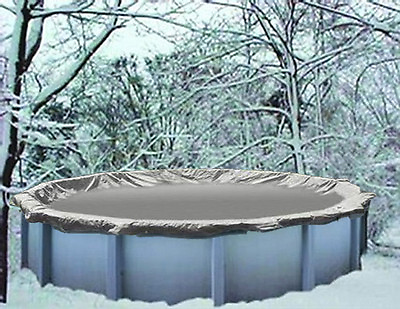 #ad 24#x27; Round Above Ground Winter Swimming Pool Solid Cover 20YR REINFORCED HEM
