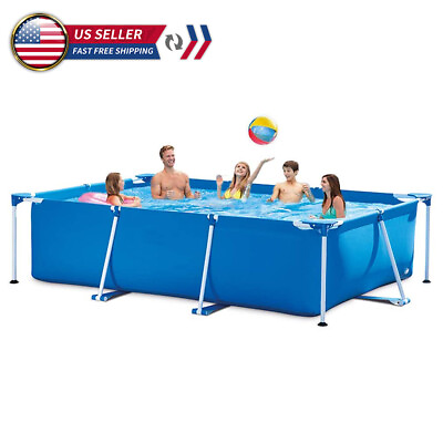Outdoor Metal Frame Portable Swimming Pool Rectangular Easy Set 118quot;x79quot; Summer