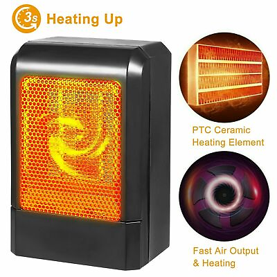 500W Portable Electric Space Heater Fan Forced Thermostat Energy Saving