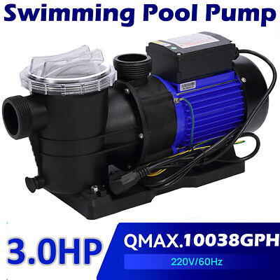 #ad High Flow Pump 3HP INGROUND Swimming POOL PUMP with Strainer Energy Saving 240V