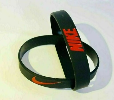 Nike Baller Band Silicone Rubber Bracelet Black Red AF1 RETRO 5 BEST RATED