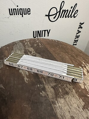 #ad Vintage Red End 72quot; Lufkin No. 066F Wooden Folding Ruler Extension Rule