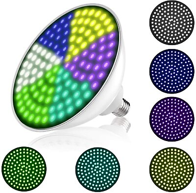 LED Color Changing Pool Light Bulb 120V 35W RGB E26 Base Replace 300 500W