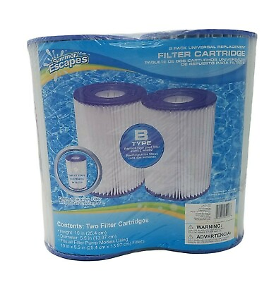 #ad Summer Escapes Polygroup 2PK Filter Cartridge Type B Universal Replacement Pool