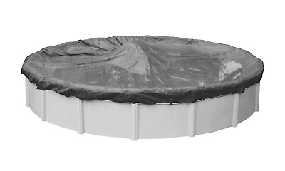 #ad 18#x27; Round Above Ground Swimming Pool Winter Cover 20 Year Charcoal