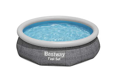 #ad Bestway 10#x27; x 2.1#x27; Circle 26quot; Deep Inflatable Above Ground Pool