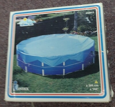 #ad Intex 12FT Dia. Round Pool Cover 20quot; Overhang W Rope Tie For Above Ground Pool
