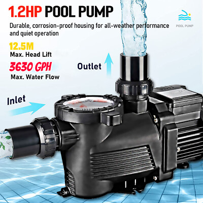 swimming pool pump 1.2hp with pre filter for above and inground pools 220 240V