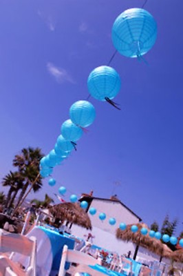 #ad 12x blue paper lanterns beach wedding pool party 21st birthday venue decoration