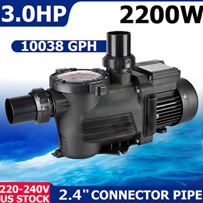 #ad 3.0 HP Swimming Pool Pump In Above Ground Motor w Strainer Basket 220 240V