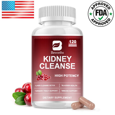 #ad Kidney Cleanse Supplement Kidney Support Formula With Cranberry 120 Capsules