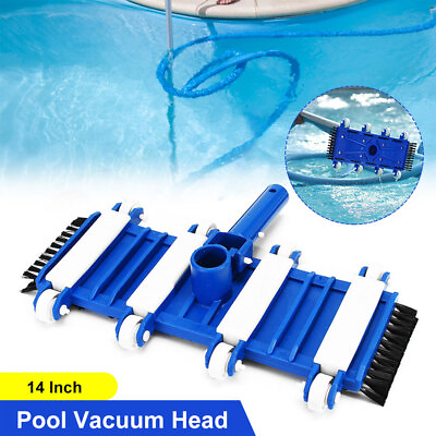 #ad 14quot; Weighted Flexible Swimming Pool Vacuum Head w Swivel amp; Aluminum Pole Handle