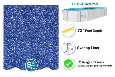 #ad #ad SmartLine 12#x27; x 24#x27; x 72quot; Overlap Expandable Sunlight Swimming Pool Liner 25 GA