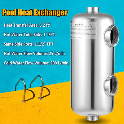 #ad #ad Stainless Steel Swimming Pool Heater Tube Shell Exchanger with Fixed Bracket