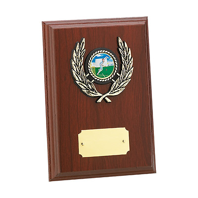 #ad Wooden Plaque Award Sports Club School Prize Mahogany Finish FREE Engraving D729