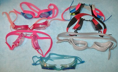 #ad #ad Lot of 7 KIDS Used Swimming Goggles; Speedo; Lifeguard; Blast; Pink Blue amp; More