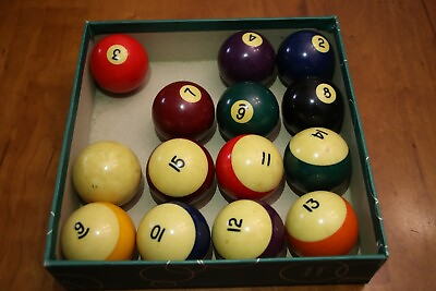 #ad #ad Vintage SEARS POOL BILLIARDS BALLS w CUE BALL Made Belgium missing 1 and 5