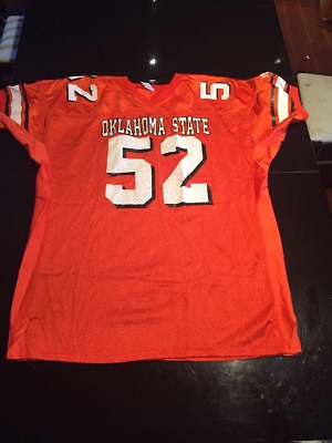 #ad Game Worn Used Oklahoma State Cowboys Football Jersey #52 Sports Belle 4XL