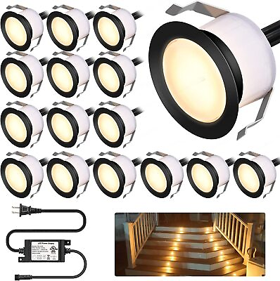 12 16pcs LED Deck Lights Low Voltage Waterproof for Step Stair Patio Garden Lamp