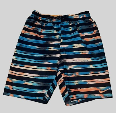 #ad Nike Sz Med Men’s Stripped Swim Trunks Swim Shorts Lined EXCELLENT CONDITION