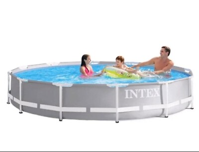 #ad Intex 12 foot x 30 inch Prism Frame Round Above Ground Swimming Pool No Pump
