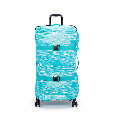 #ad Kipling Spontaneous Large Printed Rolling Luggage Aqua Pool