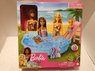 #ad #ad Mattel Barbie Pool Playset W Blonde Barbie