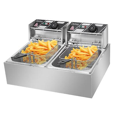 #ad #ad ZOKOP 5000W Electric Deep Fryer 12L Dual Fry Machine Commercial Restaurant