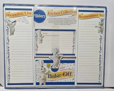 #ad Vtg SEALED Pillsbury Doughboy 50th Anniversary Kitchen Collection Board 1997 NOS