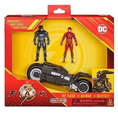 DC Comics The Flash Batcycle with Action Figures 3pk