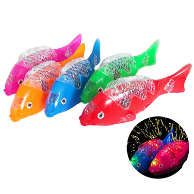 Simulation Swimming Electric Fish Toy Kids LED Lighting Music Interaction To BL