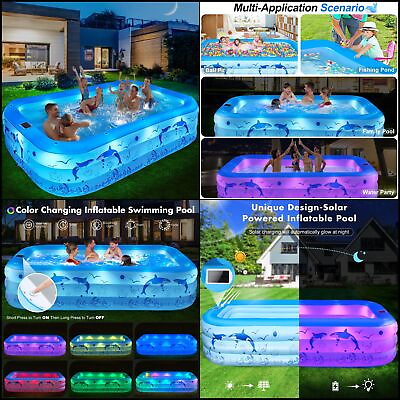#ad Pool 105quot;x65quot;x25#x27;#x27;Oversized Thickened Pool for Large Kiddle Pool Backyard
