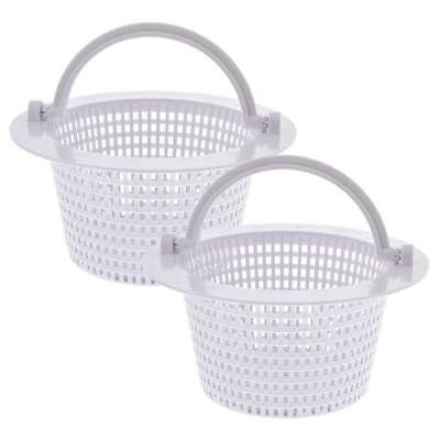#ad 2 Above Ground Replacement Pool Skimmer Baskets with Handles Skim Remove Debris