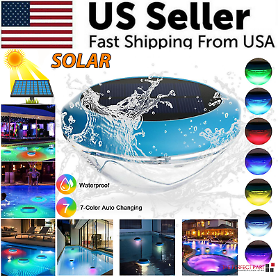 #ad Solar LED RGB Light Outdoor Garden Pond Swimming Pool Floating Waterproof Lamps